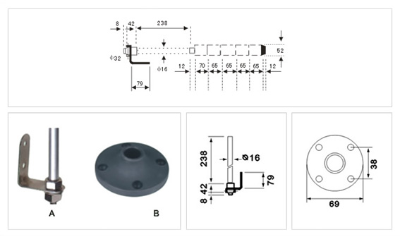 Coluna Luminosa -Dimensões - Minulight Automação
