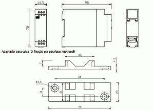 Dimensões Supervisor monofásico tempo ajustável DPSM-1 e DPSM-11